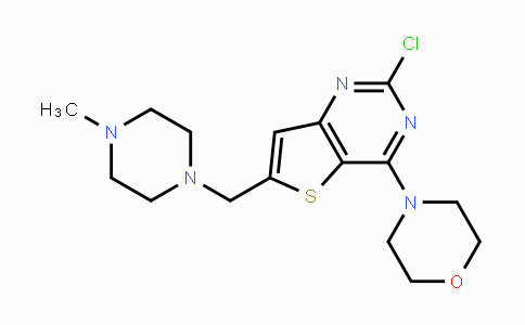 CAS No. 885618-54-2, 4-(2-Chloro-6-((4-methylpiperazin-1-yl)methyl)-thieno[3,2-d]pyrimidin-4-yl)morpholine