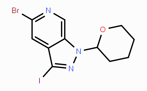 CAS No. 1369509-72-7, 5-Bromo-3-iodo-1-(tetrahydro-2H-pyran-2-yl)-1H-pyrazolo[3,4-c]pyridine