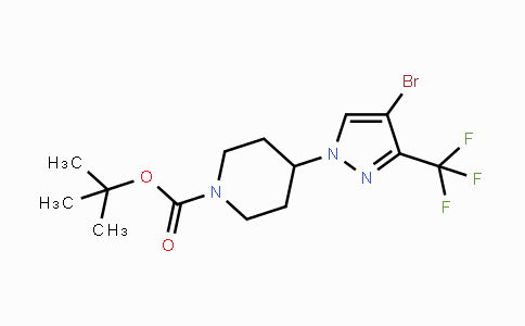 CAS No. 1449117-75-2, tert-Butyl 4-(4-bromo-3-(trifluoromethyl)-1H-pyrazol-1-yl)piperidine-1-carboxylate