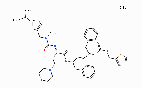 CAS No. 1004316-88-4, Thiazol-5-ylmethyl (2R,5R)-5-((S)-2-(3-((2-isopropylthiazol-4-yl)methyl)-3-methylureido)-4-morpholinobutanamido)-1,6-diphenylhexan-2-ylcarbamate