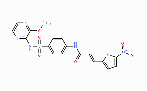 CAS No. 1360614-48-7, (E)-N-(4-(N-(3-Methoxypyrazin-2-yl)sulfamoyl)-phenyl)-3-(5-nitrothiophen-2-yl)acrylamide