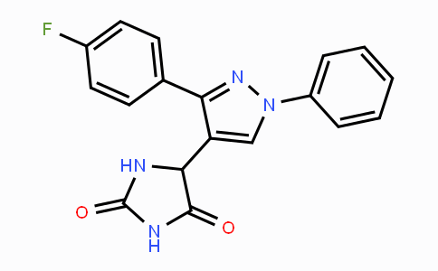 CAS No. 484049-04-9, 5-(3-(4-Fluorophenyl)-1-phenyl-1H-pyrazol-4-yl)imidazolidine-2,4-dione