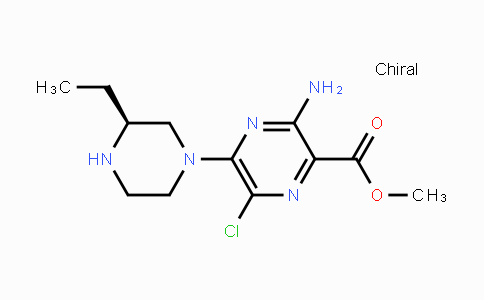 CAS No. 906810-37-5, (S)-Methyl 3-amino-6-chloro-5-(3-ethylpiperazin-1-yl)pyrazine-2-carboxylate