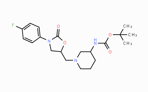 CAS No. 1781241-32-4, tert-Butyl N-(1-{[3-(4-fluorophenyl)-2-oxo-1,3-oxazolidin-5-yl]methyl}piperidin-3-yl)carbamate