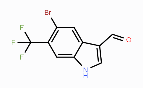 CAS No. 1423757-77-0, 5-Bromo-6-(trifluoromethyl)-1H-indole-3-carbaldehyde