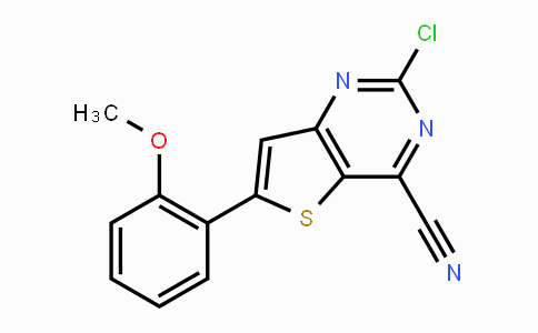 CAS No. 1407180-82-8, 2-Chloro-6-(2-methoxyphenyl)thieno-[3,2-d]pyrimidine-4-carbonitrile