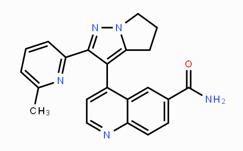 CAS No. 700874-72-2, 4-(2-(6-Methylpyridin-2-yl)-5,6-dihydro-4H-pyrrolo-[1,2-b]pyrazol-3-yl)quinoline-6-carboxamide