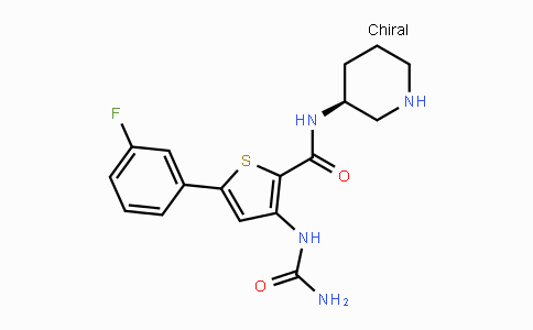CAS No. 860352-01-8, (S)-5-(3-Fluorophenyl)-N-(piperidin-3-yl)-3-ureidothiophene-2-carboxamide