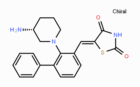 CAS No. 1204144-28-4, (R,Z)-5-((2-(3-Aminopiperidin-1-yl)-[1,1'-biphenyl]-3-yl)methylene)thiazolidine-2,4-dione