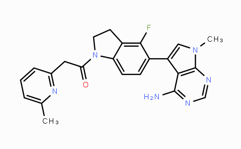 CAS No. 1337532-29-2, 1-(5-(4-Amino-7-methyl-7H-pyrrolo[2,3-d]pyrimidin-5-yl)-4-fluoroindolin-1-yl)-2-(6-methylpyridin-2-yl)ethanone