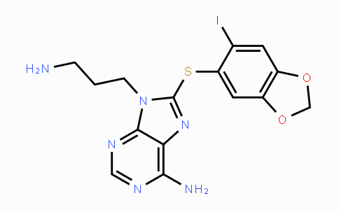CAS No. 1333155-97-7, 9-(3-Aminopropyl)-8-((6-iodobenzo-[d][1,3]dioxol-5-yl)thio)-9H-purin-6-amine