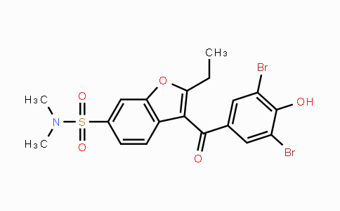 CAS No. 765317-71-3, 3-(3,5-Dibromo-4-hydroxybenzoyl)-2-ethyl-N,N-dimethylbenzofuran-6-sulfonamide