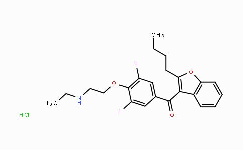CAS No. 96027-74-6, (2-Butylbenzofuran-3-yl)(4-(2-(ethylamino)ethoxy)-3,5-diiodophenyl)methanone hydrochloride