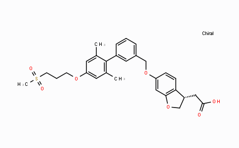 CAS No. 1000413-72-8, (S)-2-(6-((2',6'-Dimethyl-4'-(3-(methylsulfonyl)propoxy)-[1,1'-biphenyl]-3-yl)methoxy)-2,3-dihydrobenzofuran-3-yl)acetic acid