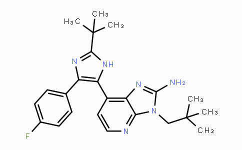 CAS No. 862505-00-8, 7-(2-tert-Butyl-4-(4-fluorophenyl)-1H-imidazol-5-yl)-3-neopentyl-3H-imidazo[4,5-b]pyridin-2-amine