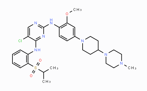 CAS No. 761439-42-3, 5-Chloro-N4-(2-(isopropylsulfonyl)phenyl)-N2-(2-methoxy-4-(4-(4-methylpiperazin-1-yl)piperidin-1-yl)phenyl)pyrimidine-2,4-diamine