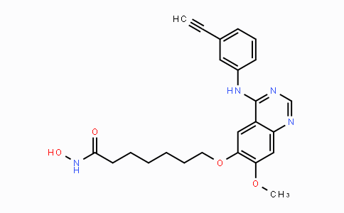CAS No. 1012054-59-9, 7-(4-(3-Ethynylphenylamino)-7-methoxyquinazolin-6-yloxy)-N-hydroxyheptanamide