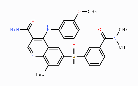 MC116322 | 801312-28-7 | 6-[[3-[(二甲基氨基)羰基]苯基]磺酰]-4-[(3-甲氧基苯基)氨基]-8-甲基-3-喹啉甲酰胺