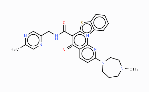 CAS No. 1138549-36-6, 2-(4-Methyl-1,4-diazepan-1-yl)-N-((5-methylpyrazin-2-yl)methyl)-5-oxo-5H-benzo[4,5]thiazolo[3,2-a][1,8]naphthyridine-6-carboxamide
