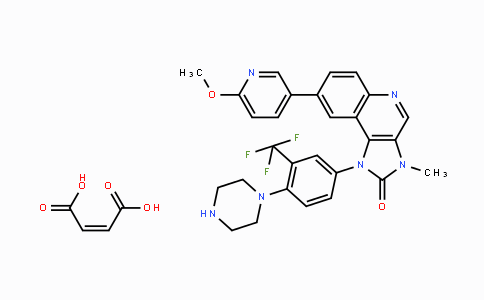 CAS No. 1245537-68-1, 8-(6-Methoxypyridin-3-yl)-3-methyl-1-(4-(piperazin-1-yl)-3-(trifluoromethyl)phenyl)-1H-imidazo[4,5-c]quinolin-2(3H)-one maleate