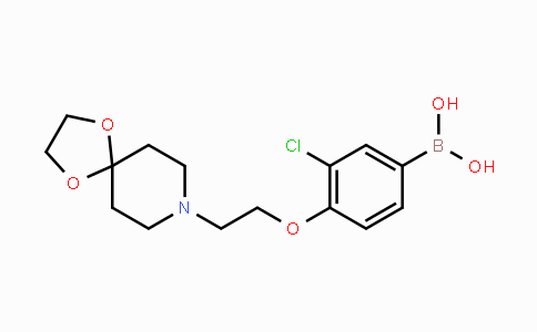 CAS No. 1704080-55-6, (4-(2-(1,4-Dioxa-8-azaspiro[4.5]decan-8-yl)ethoxy)-3-chlorophenyl)boronic acid