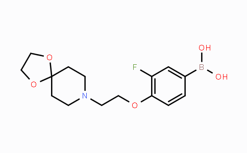 CAS No. 1704082-85-8, (4-(2-(1,4-Dioxa-8-azaspiro[4.5]decan-8-yl)ethoxy)-3-fluorophenyl)boronic acid