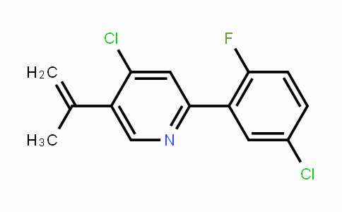 CAS No. 1801335-02-3, 4-Chloro-2-(5-chloro-2-fluorophenyl)-5-(prop-1-en-2-yl)pyridine