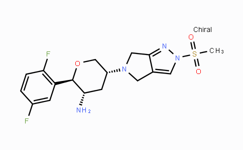 CAS No. 1226781-44-7, (2R,3S,5R)-2-(2,5-Difluorophenyl)-5-(2-(methylsulfonyl)pyrrolo[3,4-c]pyrazol-5(2H,4H,6H)-yl)tetrahydro-2H-pyran-3-amine