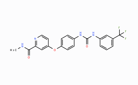 CAS No. 1285533-84-7, N-Methyl-4-(4-(3-(3-(trifluoromethyl)phenyl)ureido)phenoxy)picolinamide