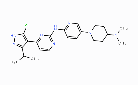 CAS No. 1256963-02-6, 4-(5-Chloro-3-isopropyl-1H-pyrazol-4-yl)-N-(5-(4-(dimethylamino)piperidin-1-yl)pyridin-2-yl)pyrimidin-2-amine
