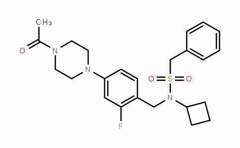 CAS No. 1445901-80-3, N-[4-(4-Acetylpiperazin-1-yl)-2-fluorobenzyl]-N-cyclobutyl-C-phenyl-methanesulfonamide