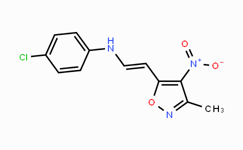 CAS No. 240799-47-7, N-(4-Chlorophenyl)-N-[2-(3-methyl-4-nitro-5-isoxazolyl)vinyl]amine