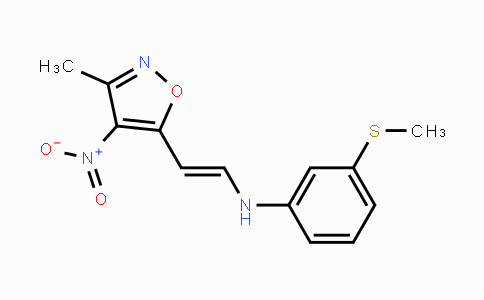 CAS No. 240799-82-0, N-[2-(3-Methyl-4-nitro-5-isoxazolyl)vinyl]-3-(methylsulfanyl)aniline