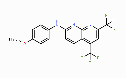 CAS No. 241488-34-6, N-(4-Methoxyphenyl)-5,7-bis(trifluoromethyl)[1,8]naphthyridin-2-amine