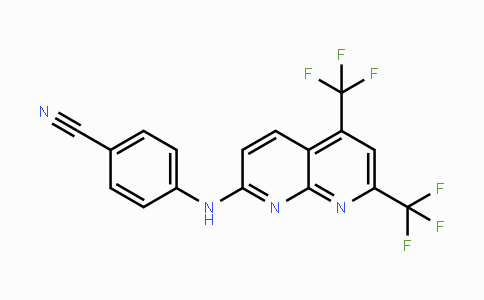 CAS No. 241488-40-4, 4-{[5,7-Bis(trifluoromethyl)[1,8]naphthyridin-2-yl]amino}benzenecarbonitrile