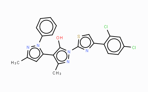 CAS No. 245039-21-8, 3,3'-Dimethyl-1-(4-(2,4-dichlorophenyl)-2-thiazolyl)-1'-pheny-5-hydroxy[4,5']-bipyrazol