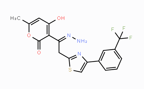 CAS No. 337928-71-9, 4-Hydroxy-6-methyl-3-(2-{4-[3-(trifluoromethyl)phenyl]-1,3-thiazol-2-yl}ethanehydrazonoyl)-2H-pyran-2-one