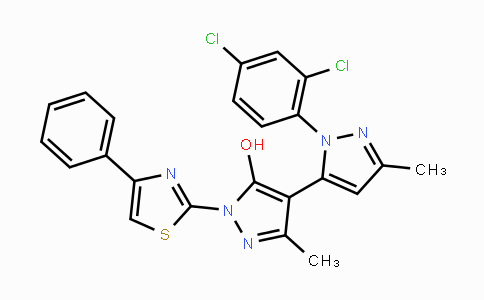 CAS No. 246021-97-6, 1-(4-Phenyl-2-thiazolyl)-1'-(2,4-dichlorophenyl)-3,3'-dimethyl-5-hydroxy[4,5']-bipyrazol