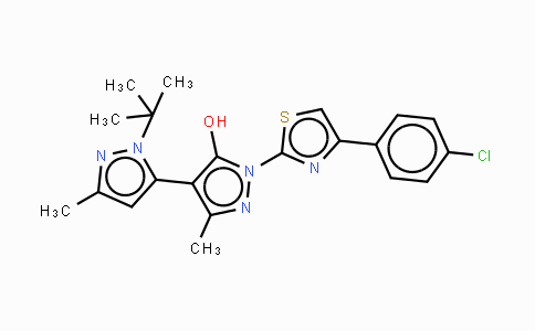 CAS No. 246021-98-7, 1-(4-(4-Chlorophenyl)-2-thiazolyl-1'-tert-butyl-3,3'-dimethyl-5-hydroxy[4,5']-bipyrazol