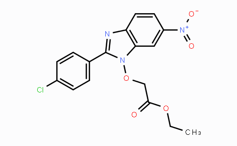CAS No. 282523-05-1, Ethyl 2-{[2-(4-chlorophenyl)-6-nitro-1H-1,3-benzimidazol-1-yl]oxy}acetate