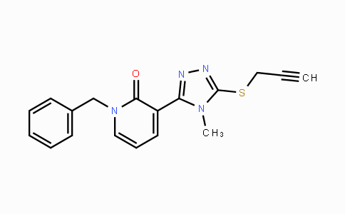 CAS No. 282523-21-1, 1-Benzyl-3-[4-methyl-5-(2-propynylsulfanyl)-4H-1,2,4-triazol-3-yl]-2(1H)-pyridinone