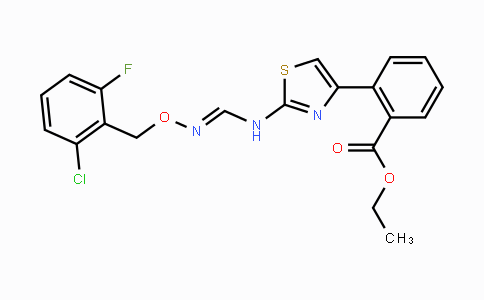 CAS No. 250713-85-0, Ethyl 2-{2-[({[(2-chloro-6-fluorobenzyl)oxy]imino}methyl)amino]-1,3-thiazol-4-yl}benzenecarboxylate