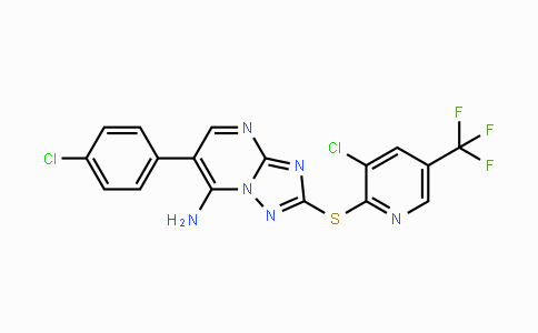 CAS No. 251096-56-7, 6-(4-Chlorophenyl)-2-{[3-chloro-5-(trifluoromethyl)-2-pyridinyl]sulfanyl}[1,2,4]triazolo[1,5-a]pyrimidin-7-amine