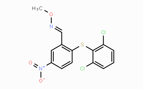 CAS No. 383147-56-6, 2-[(2,6-Dichlorophenyl)sulfanyl]-5-nitrobenzenecarbaldehyde O-methyloxime