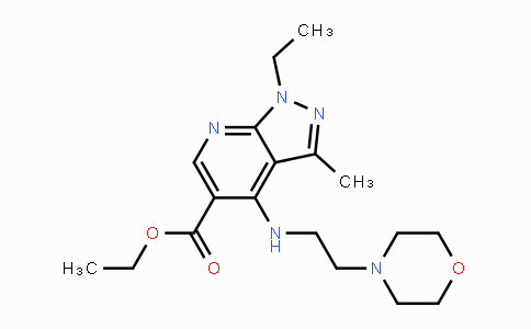 CAS No. 860785-54-2, Ethyl 1-ethyl-3-methyl-4-[(2-morpholinoethyl)amino]-1H-pyrazolo[3,4-b]pyridine-5-carboxylate