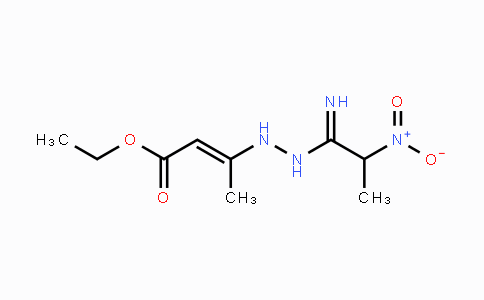 CAS No. 320424-63-3, Ethyl 3-[2-(methyl-2-nitroethanimidoyl)hydrazino]-2-butenoate