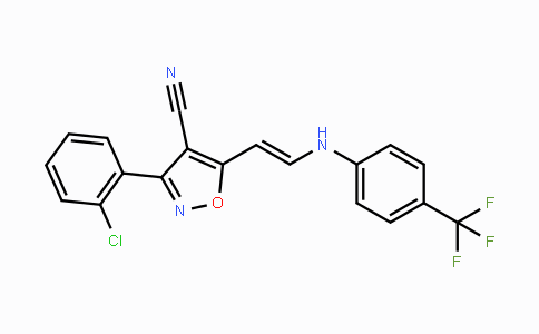 CAS No. 320424-90-6, 3-(2-Chlorophenyl)-5-{2-[4-(trifluoromethyl)anilino]vinyl}-4-isoxazolecarbonitrile