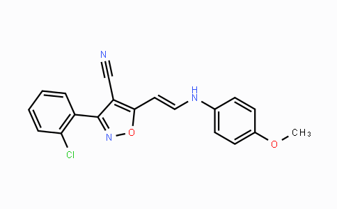 CAS No. 320424-91-7, 3-(2-Chlorophenyl)-5-[2-(4-methoxyanilino)vinyl]-4-isoxazolecarbonitrile