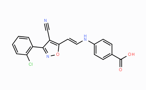 CAS No. 320424-92-8, 4-({2-[3-(2-Chlorophenyl)-4-cyano-5-isoxazolyl]vinyl}amino)benzenecarboxylic acid