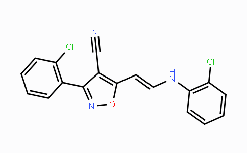 CAS No. 320415-81-4, 5-[2-(2-Chloroanilino)vinyl]-3-(2-chlorophenyl)-4-isoxazolecarbonitrile